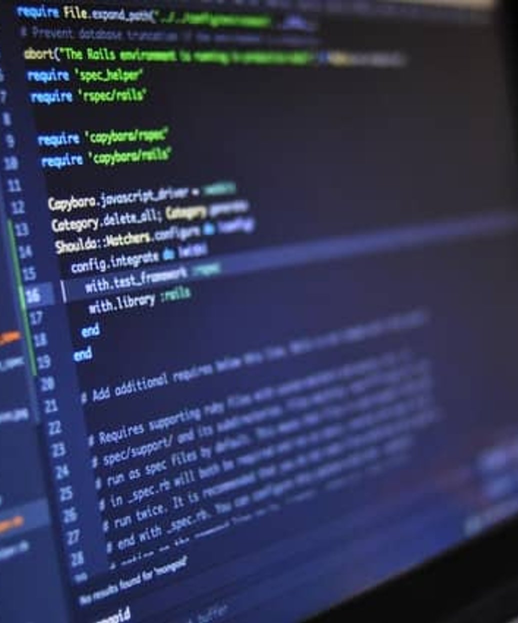 Code editor open on a laptop screen