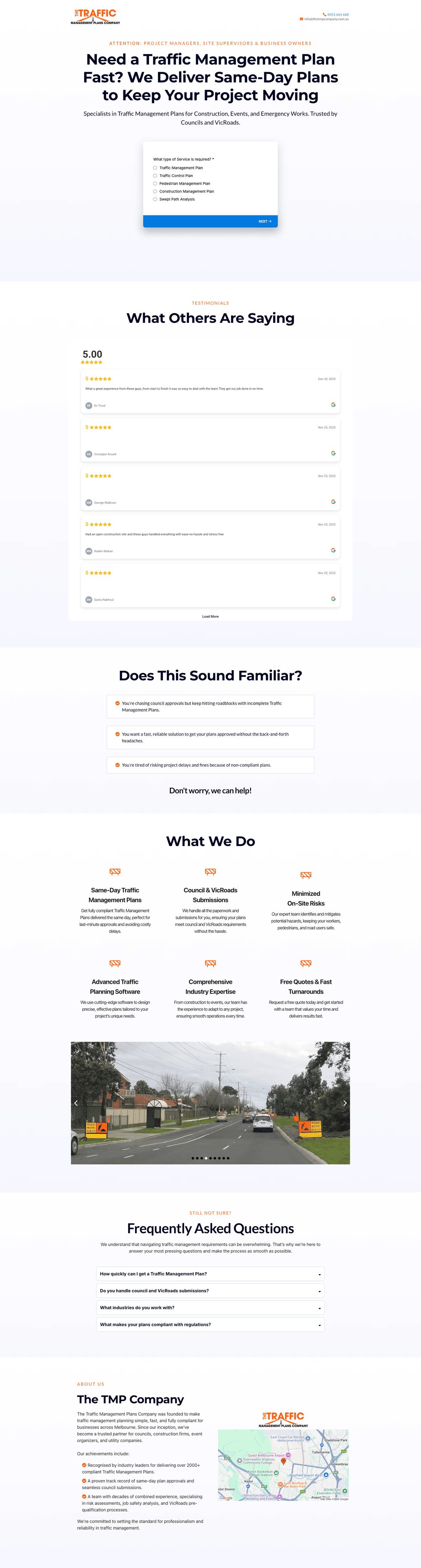 The TMP Company landing page
